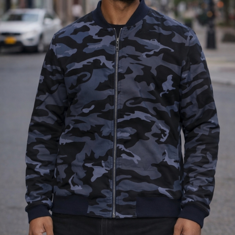 Truth NYC Blue Camouflage Bomber Jacket